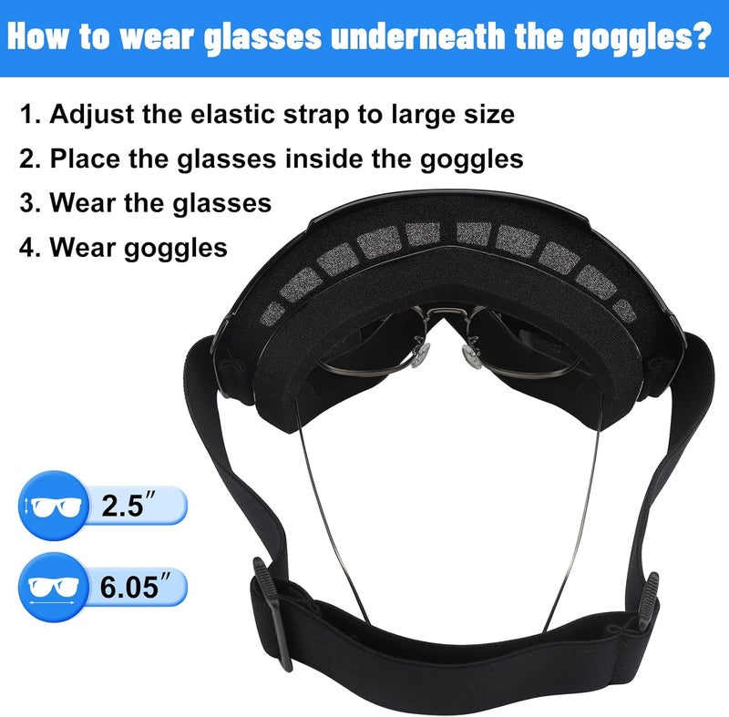 4-FQ ATV Dirt Bike Goggles 2-Pack with Neck Gaiter Motorcycle Motocross Goggles Bike Riding Racing Offroad Eyewear Wide Vision Glasses with Breathable Mask for Men Women Youth Kids Clear Lens - Image 5